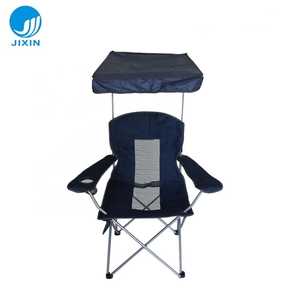 Outdoor camping folding chairs with sunshade with cupholder canopy umbrella fishing chair