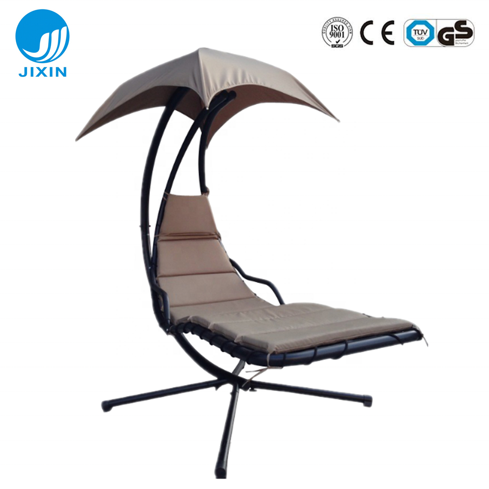 2024 Outdoor furniture garden Hanging Chaise Lounge Chair Arc Stand Air Porch Swing Hammock Chair with Canopy