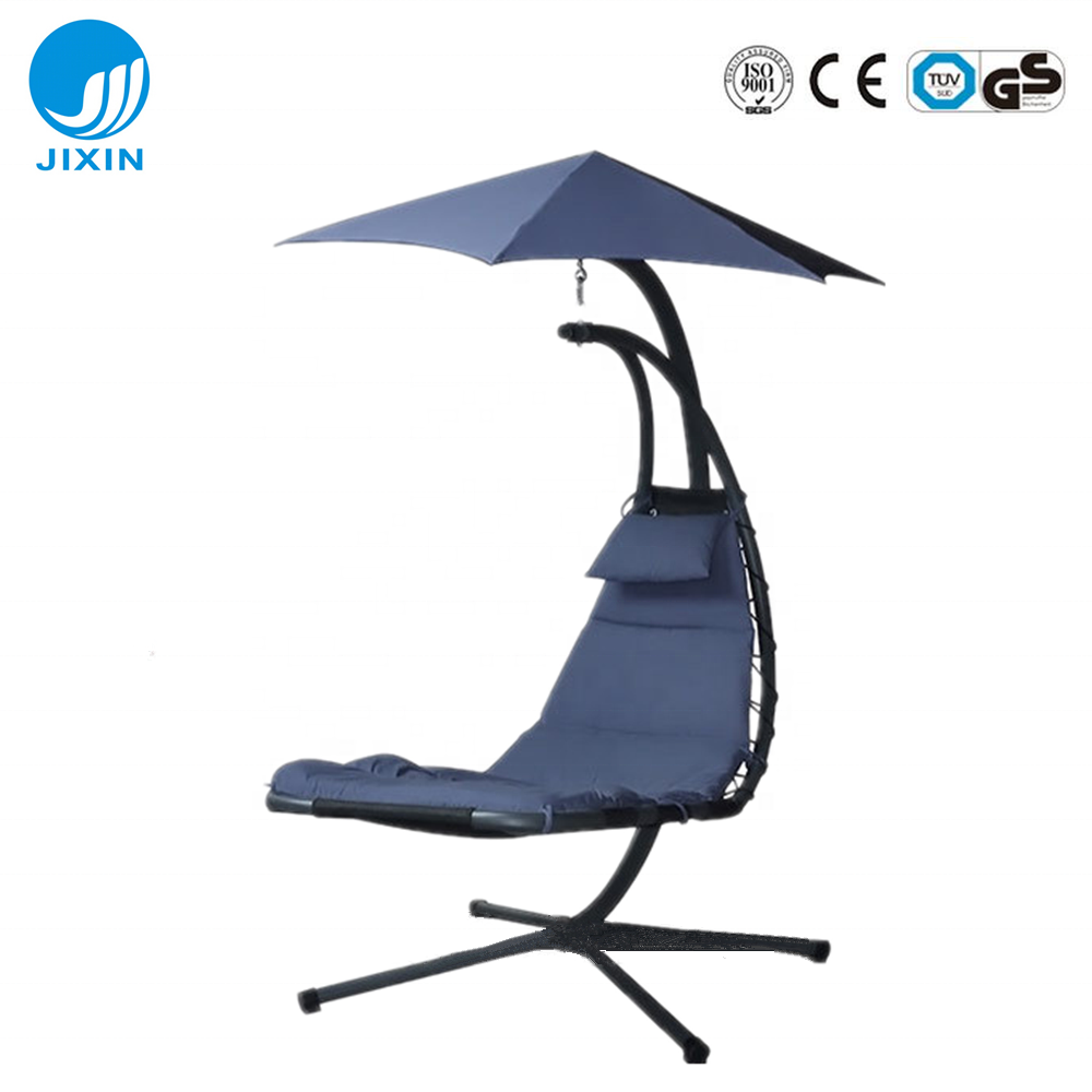 2024 Outdoor furniture garden Hanging Chaise Lounge Chair Arc Stand Air Porch Swing Hammock Chair with Canopy