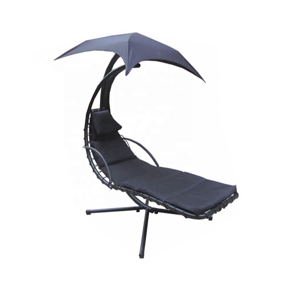 2024 Outdoor furniture garden Hanging Chaise Lounge Chair Arc Stand Air Porch Swing Hammock Chair with Canopy