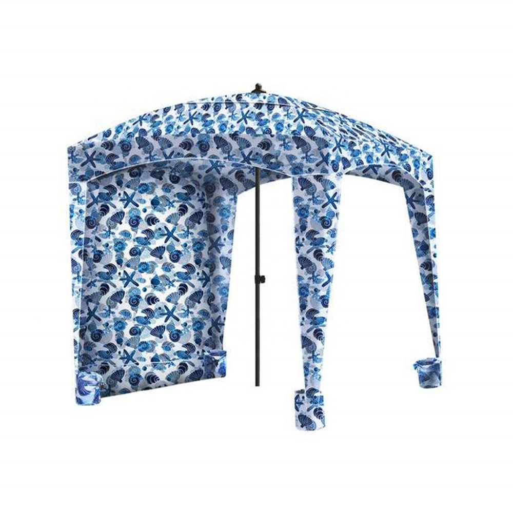 Outdoor Garden patio seaside sunshade summer UV protect solar sunshade beach cabana square umbrella tent with tassels