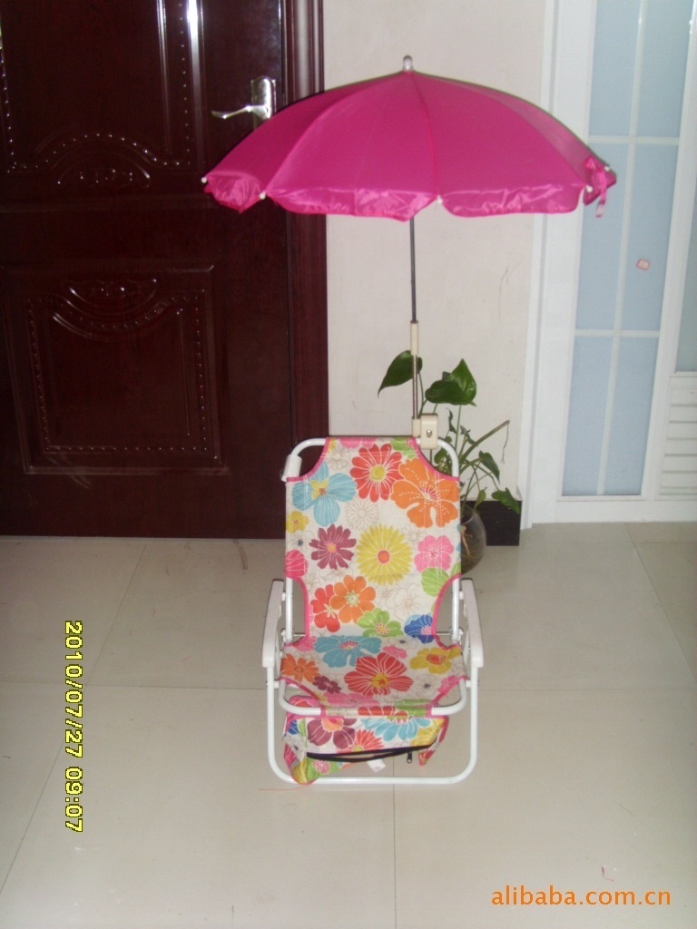 Outdoor picnic hiking folding High quality Kid's Foldable back support folding beach chair with umbrella.