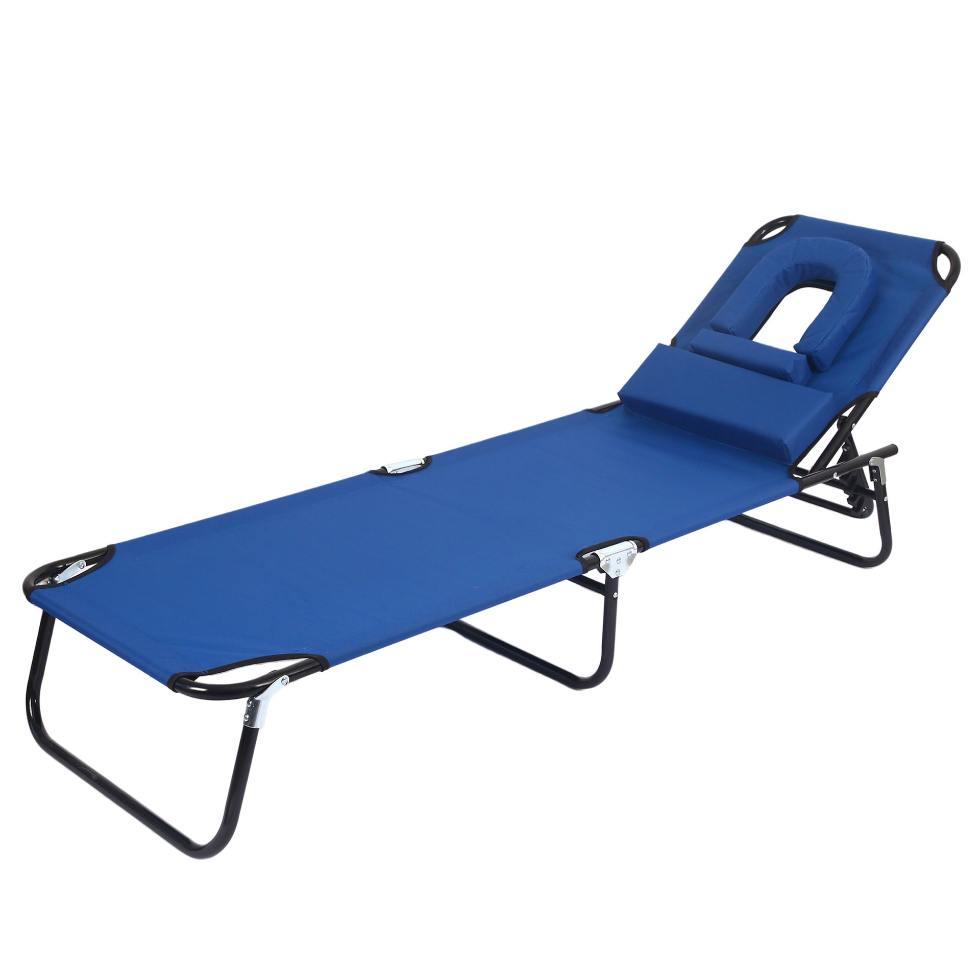 Multifunctional folding bed office nap bed removable pillow portable beach chair beach pool deck chairs