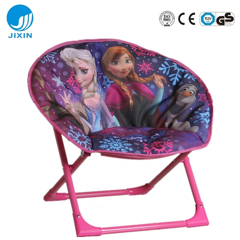 Indoor New arrival cheap hotsale children padded Portable folding lovely cartoon camping beach kid's moon chair