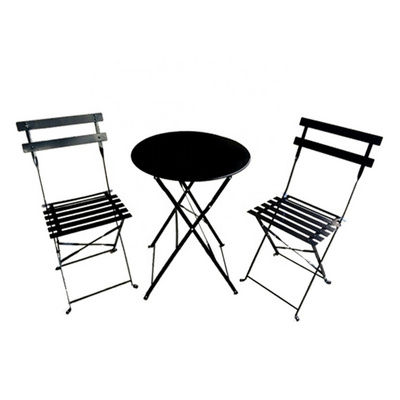 2024 Outdoor high quality furniture patio Steel Folding Dining Table and Chairs Garden Backyard Furniture Set bistro set