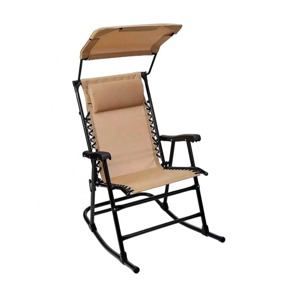 Outdoor garden patio Steel rocking comfortable lounge folding reclining poolside chair folding zero gravity chair sun lounger