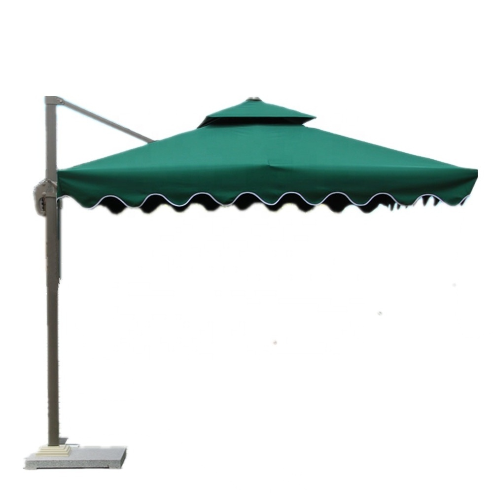 Windproof Square Side Standing Outdoor Garden Patio Beach Parasol Umbrella