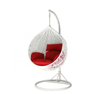 Indoor or outdoor garden furniture Rattan single seat hanging Swing Chair with stand