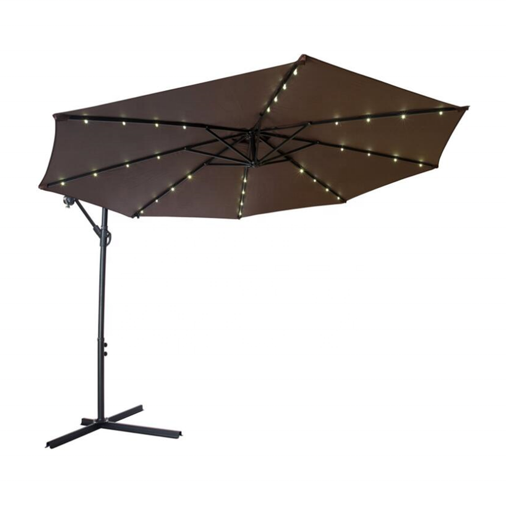 Outdoor Garden patio beach LED Waterproof strong furniture sunshade summer solar umbrella