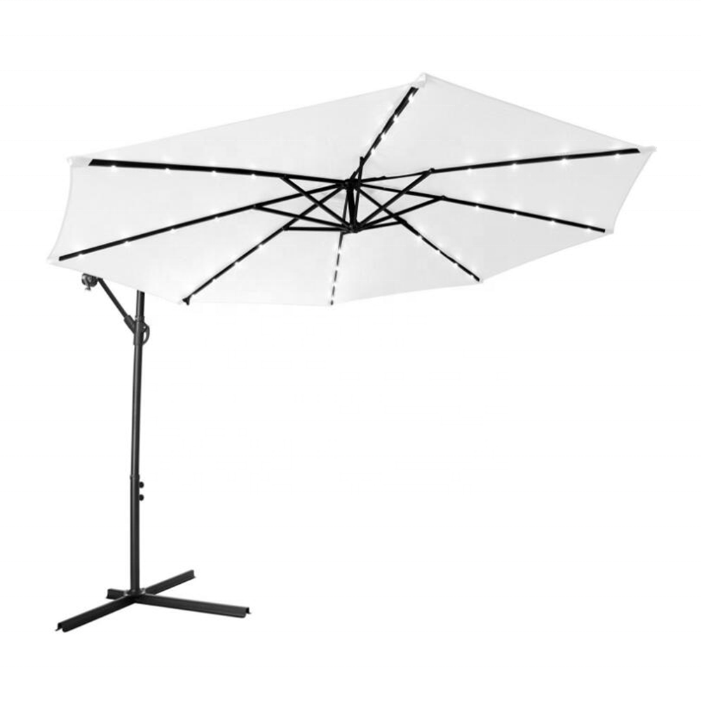 Outdoor Garden patio beach LED Waterproof strong furniture sunshade summer solar umbrella