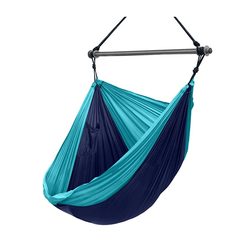 Garden Outdoor indoor picnic patio Hanging Leisure Hammock Swing Chair with two cushion cotton single seat