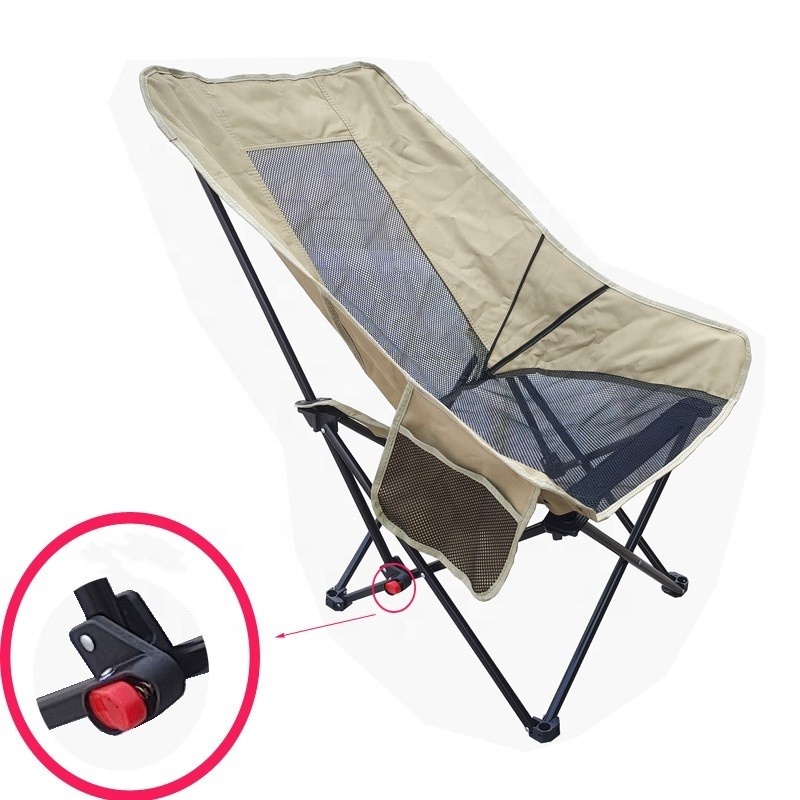 Folding Chair Outdoor Moon Chair High back mesh gauze belt file camping folding chair