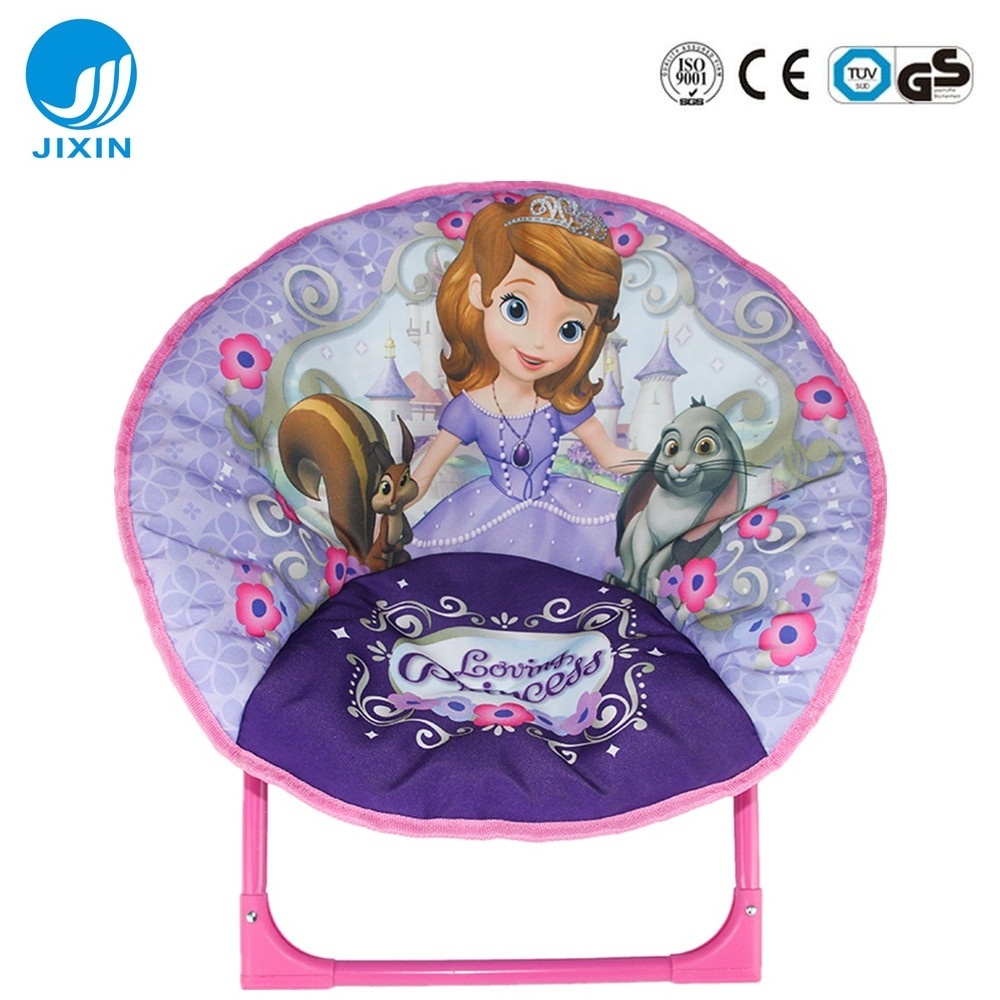 Indoor New arrival cheap hotsale children padded Portable folding lovely cartoon camping beach kid's moon chair