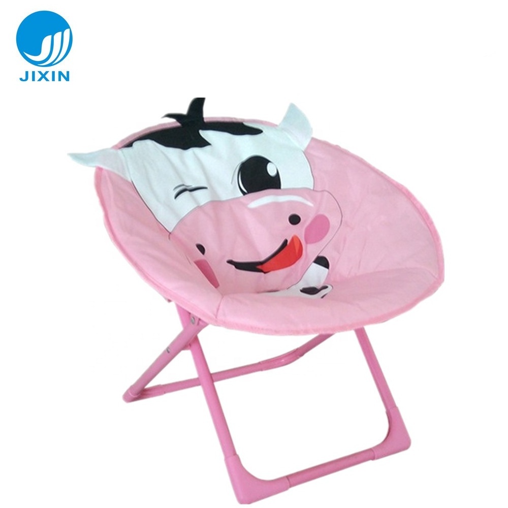 Indoor New arrival cheap hotsale children padded Portable folding lovely cartoon camping beach kid's moon chair