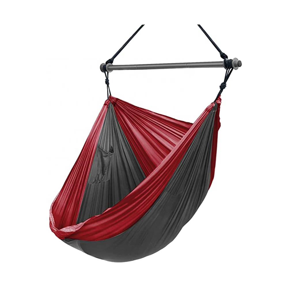 Garden Outdoor indoor picnic patio Hanging Leisure Hammock Swing Chair with two cushion cotton single seat