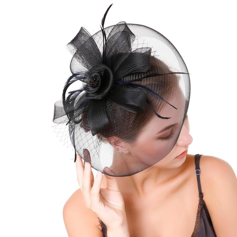 2021 New Design Elegant Church For Party Day Fascinator Hats Hair Wedding Accessories Woman's Feather hat