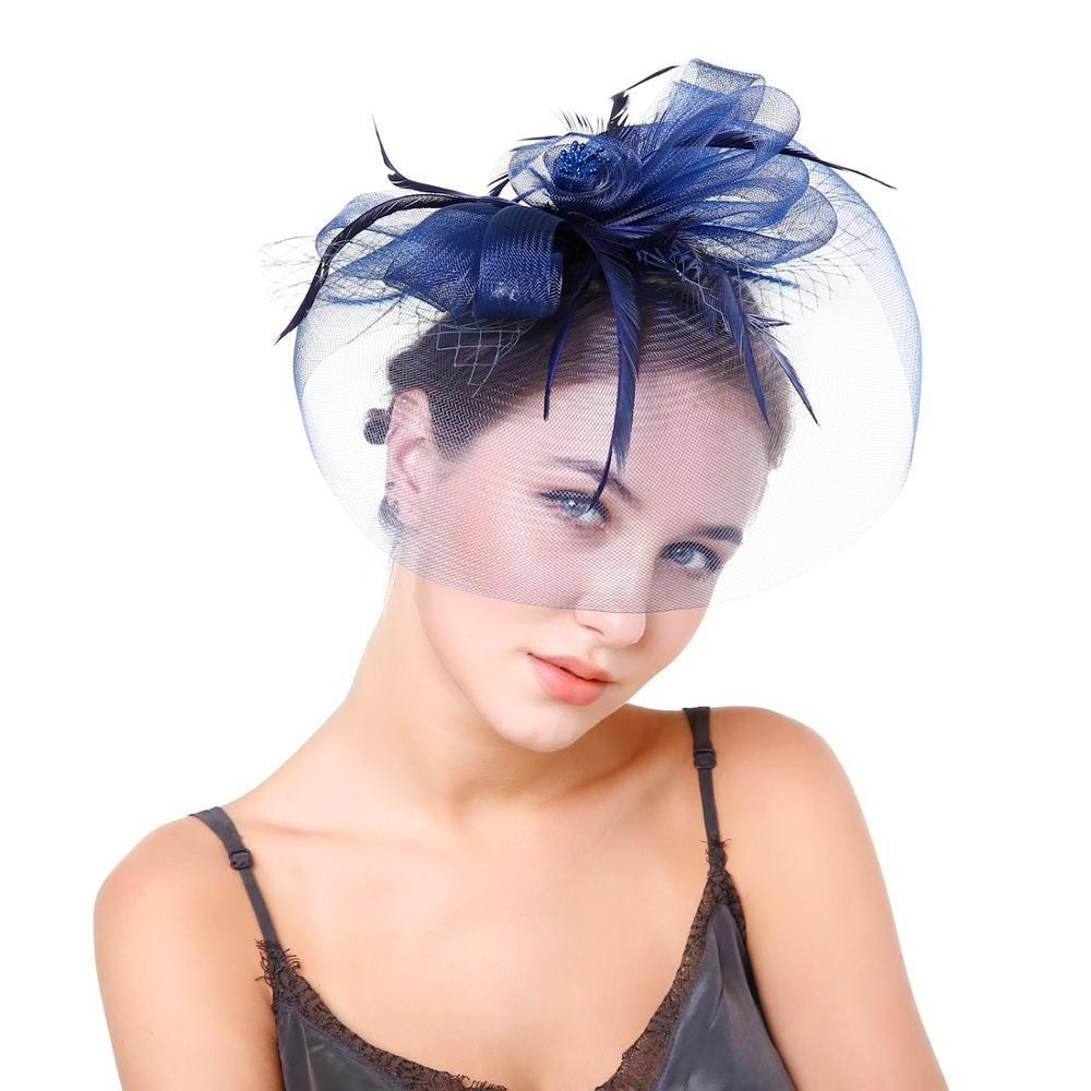 2021 New Design Elegant Church For Party Day Fascinator Hats Hair Wedding Accessories Woman's Feather hat