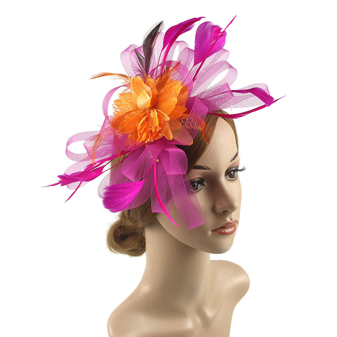 Wholesale Church Hats And Fascinators Sinamay Elegant Wedding Organza Flower Fashion Church Hats