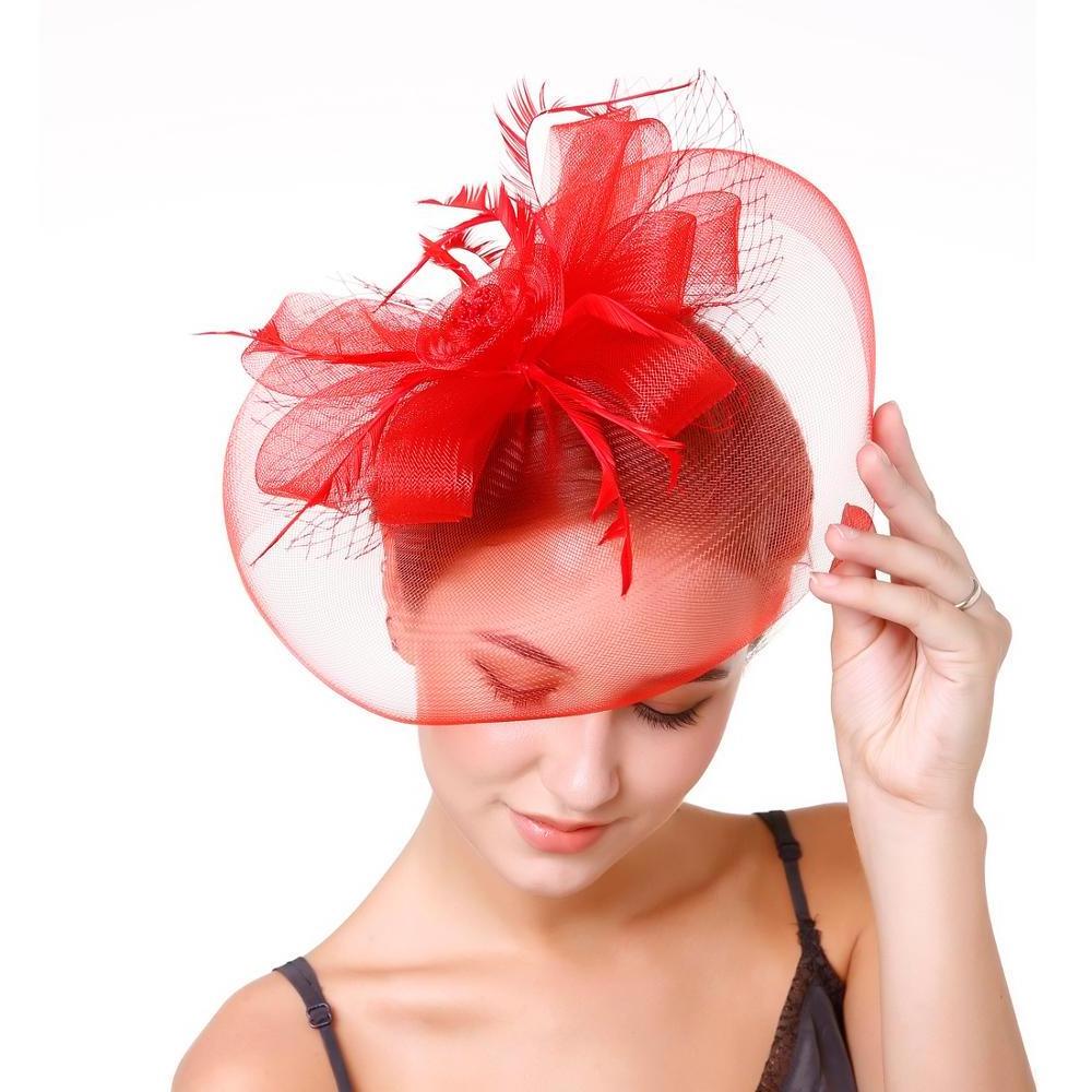 2021 New Design Elegant Church For Party Day Fascinator Hats Hair Wedding Accessories Woman's Feather hat