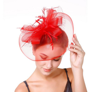 2021 New Design Elegant Church For Party Day Fascinator Hats Hair Wedding Accessories Woman's Feather hat