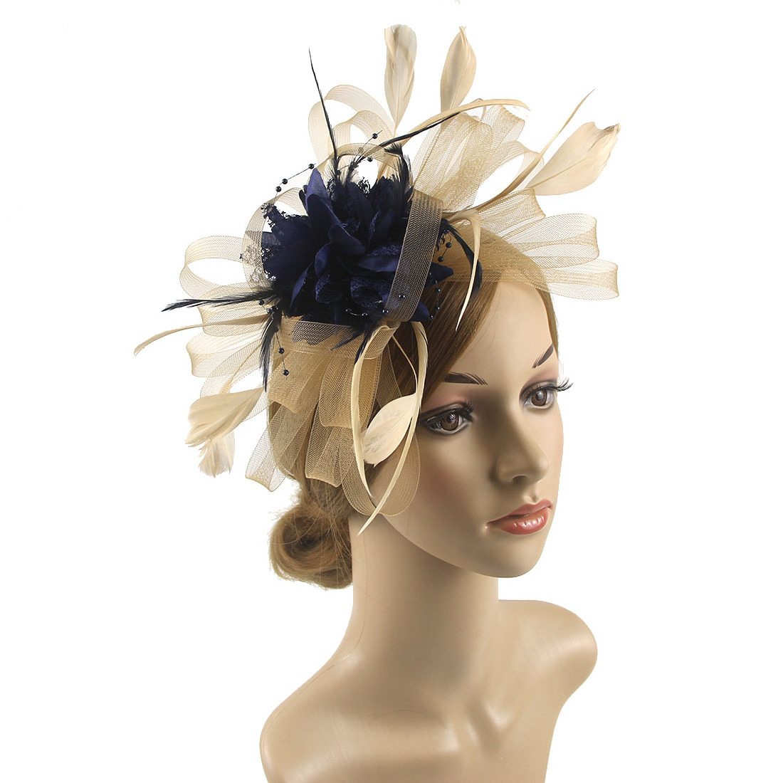 Wholesale Church Hats And Fascinators Sinamay Elegant Wedding Organza Flower Fashion Church Hats