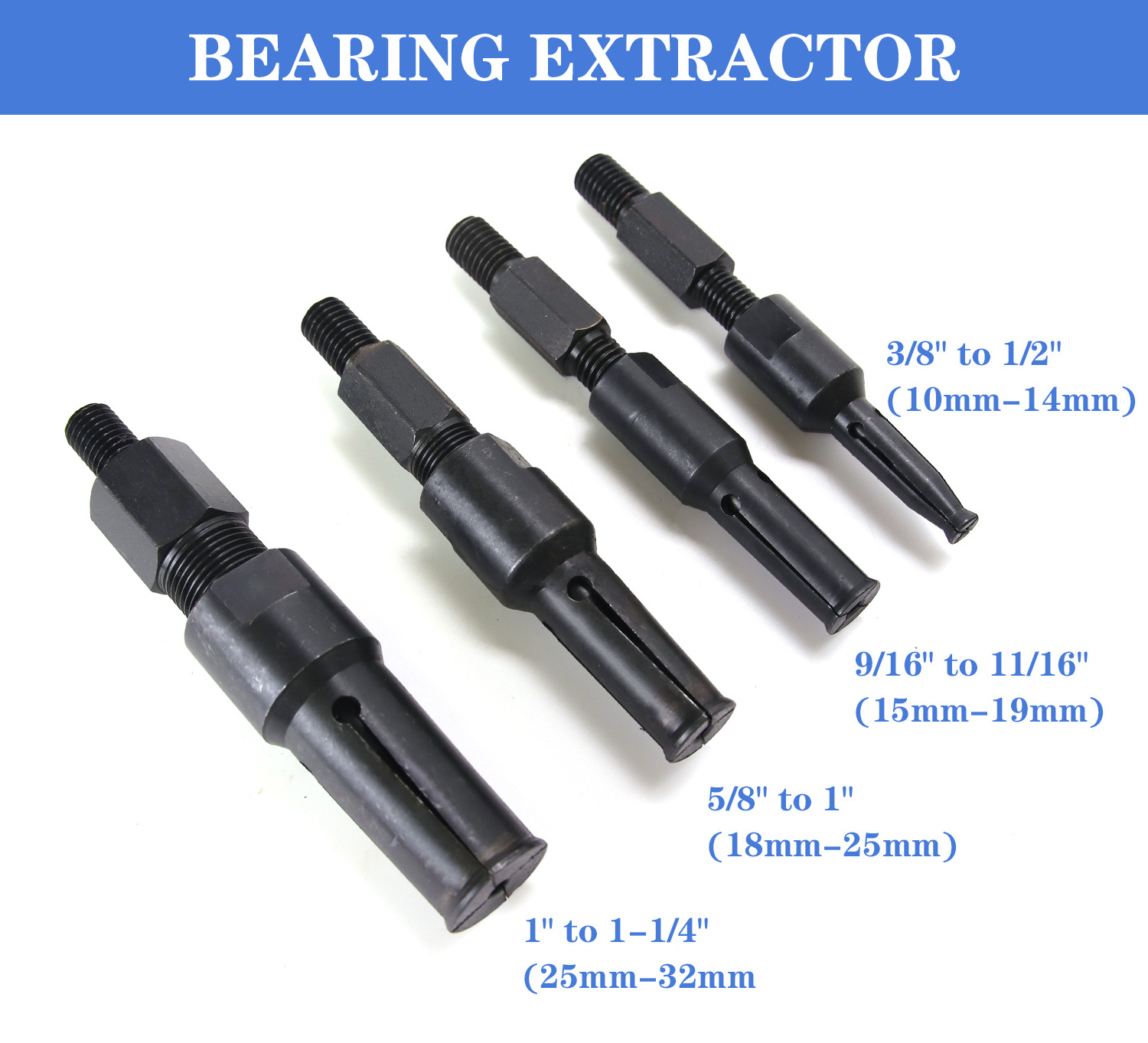 5 Pcs Automotive Seal Extractor Puller Set Blind Hole Collet Slide Hammer Puller Kit Pilot Inner Bearing Removal Tool