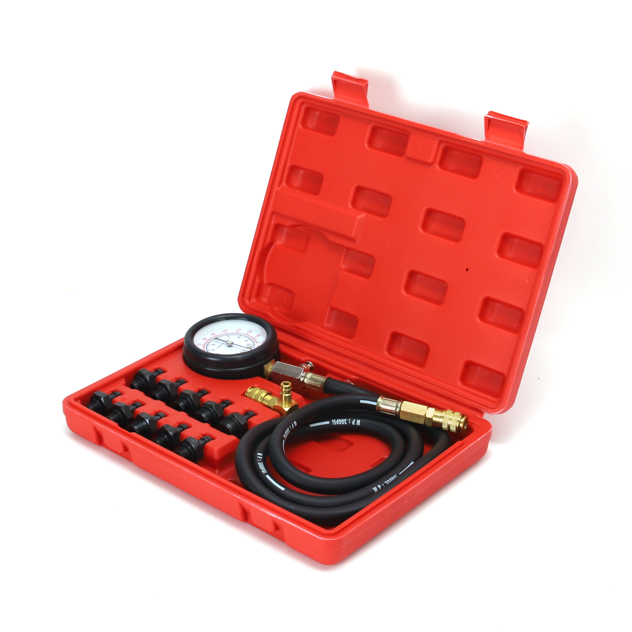 Automotive Oil Engine Cylinder Compression Diagnostic Tester Meter Fuel Pressure Gauge Testing Tool Kit