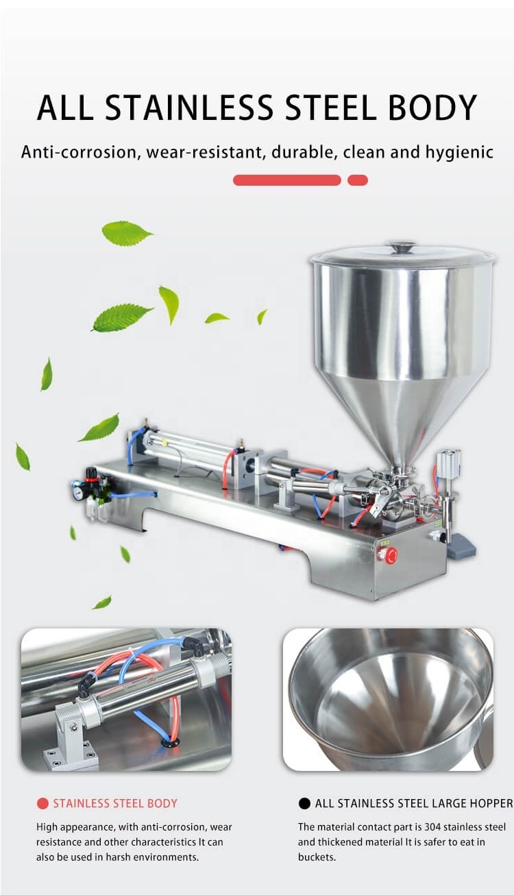 Semi automatic piston yogurt lotion shampoo cosmetic filler cream sauce jam honey bottle tomato paste liquid filling machine