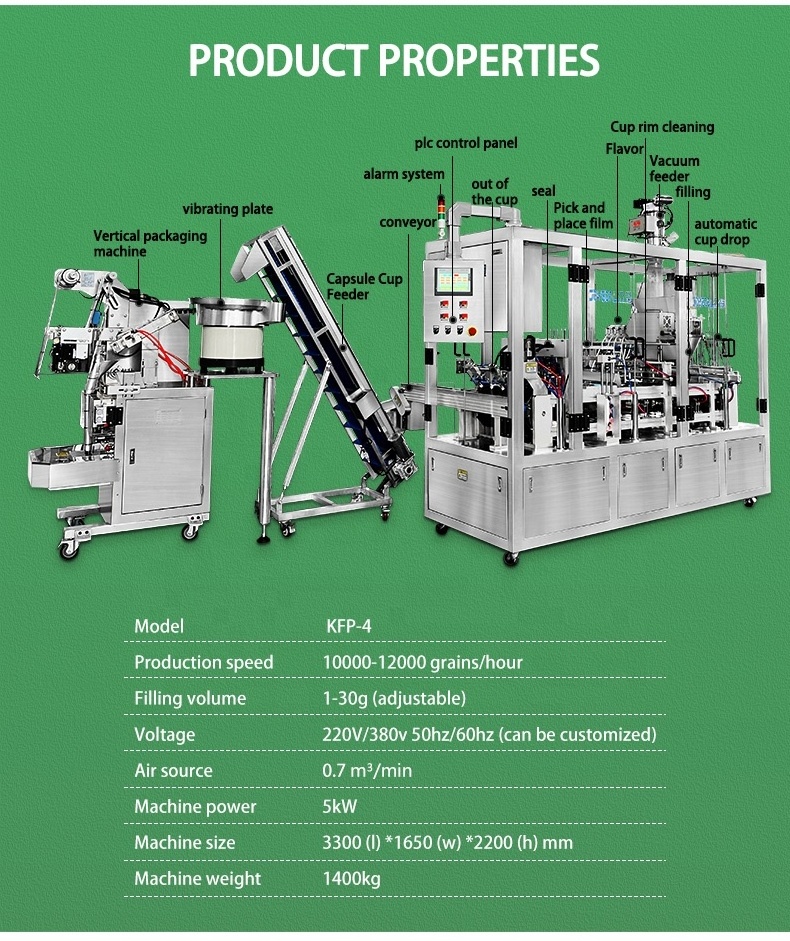 KFP-4 Automatic nespresso capsule coffee powder filling and sealing ...