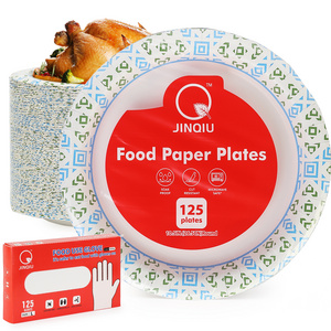 Wholesale High Quality PLA Biodegradable Party Paper Plates Disposable Custom Birthday Cake Boards Paper Plates Bowls