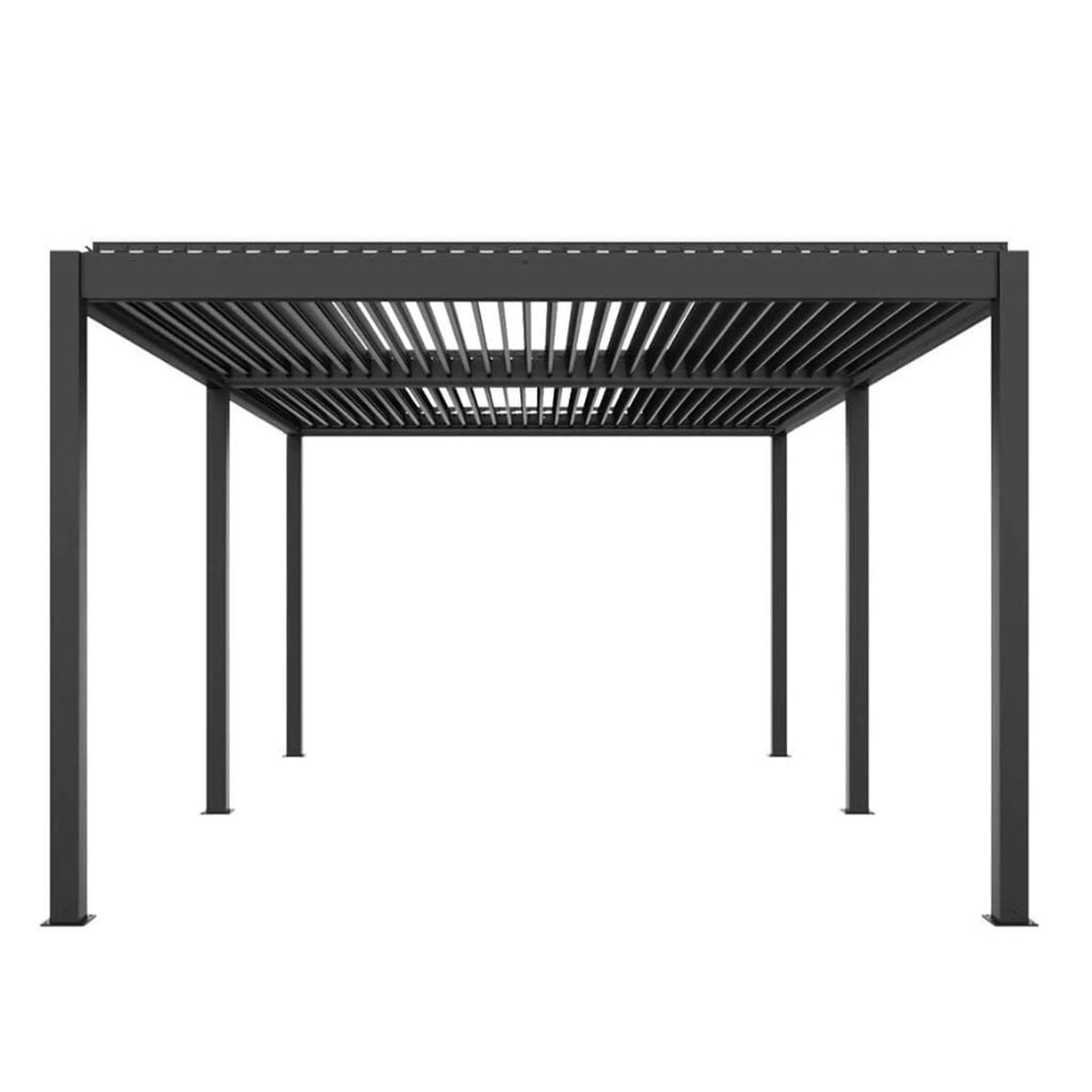 Outdoor Louvered Pergola Adjustable Metal Roof Hardtop Gazebo for Outdoor Deck Garden Patio Durable