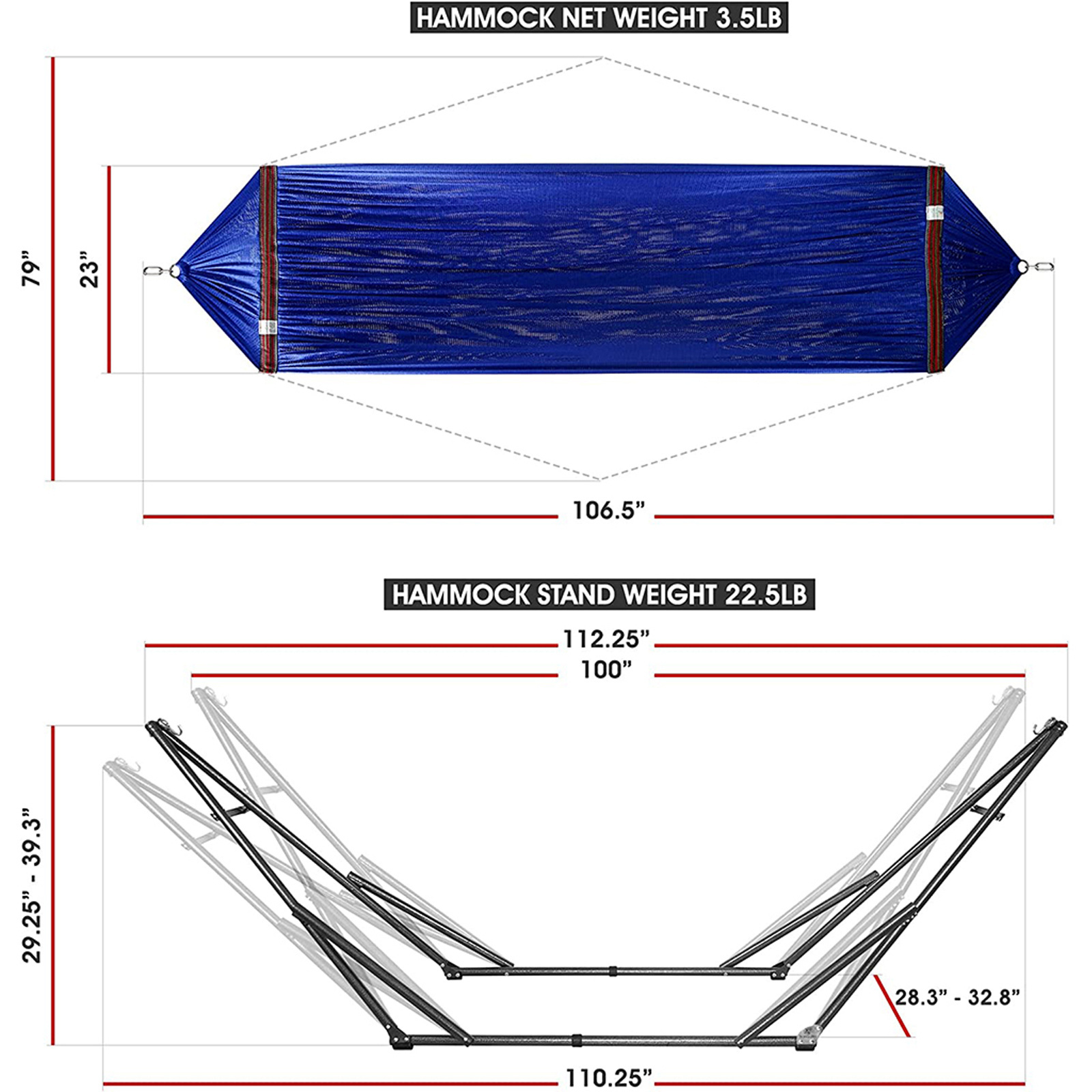 Double Person Outdoors Hammock , , Camping, Travel, Beach, Backyard, Patio, Hiking,Sky Blue