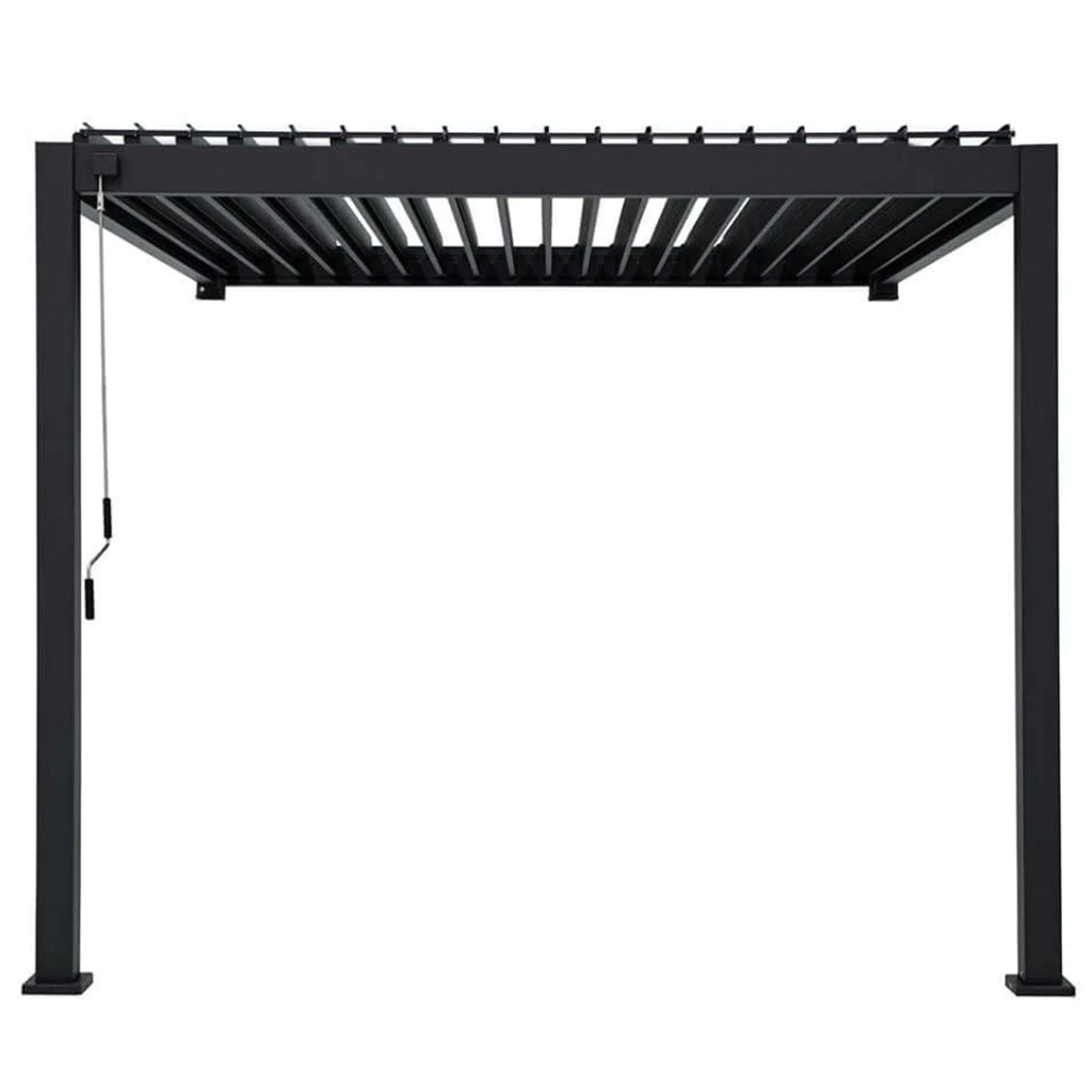 Outdoor Louvered Pergola Sun Shade Shelter Outside Canopy with Metal Adjustable Roof for Pool Hot Tub Beach Deck Backyard Patio