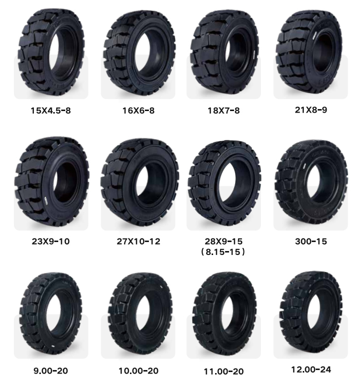 Solid Tire Supplier forklift rubber tires 5.00-8 6.00-9 6.50-10 7.00-12