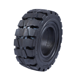 16x6-8-4.33" Forklift Resilient Solid Tire : Black Rubber Traction