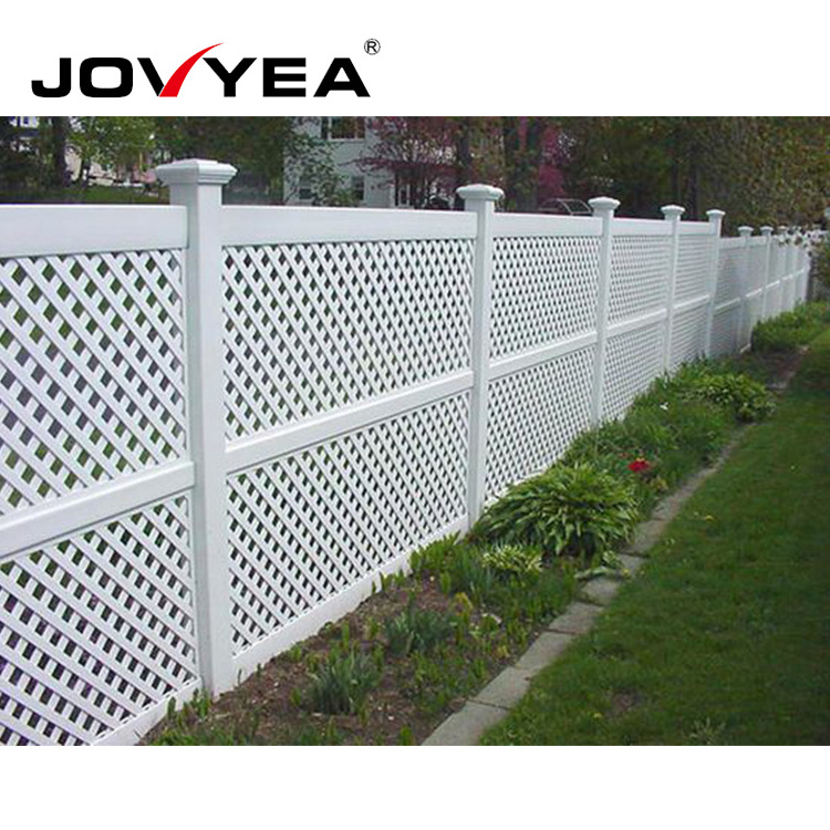 Easy installation retractable outdoor vinyl lattice fence