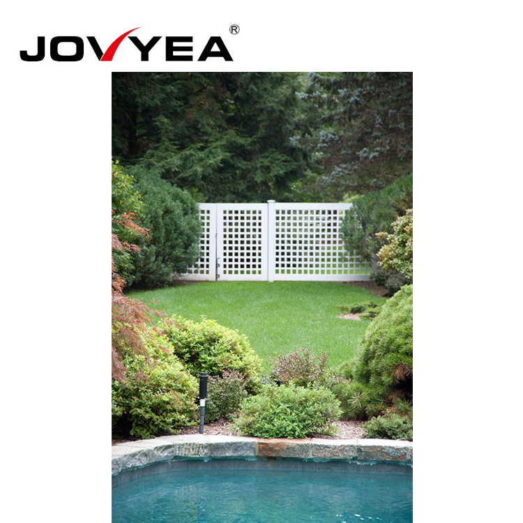 Easy installation retractable outdoor vinyl lattice fence