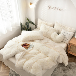 High Quality Mink Wool Queen Comforter Ensemble Drap De Lit Popular Quilt Cover Warm Colcha 4 Pieces Bedding Set