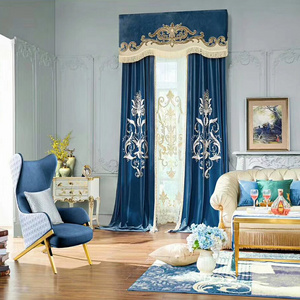 Customized Classic Royal Quality Blackout Luxury Curtains With Valance For The Living Room