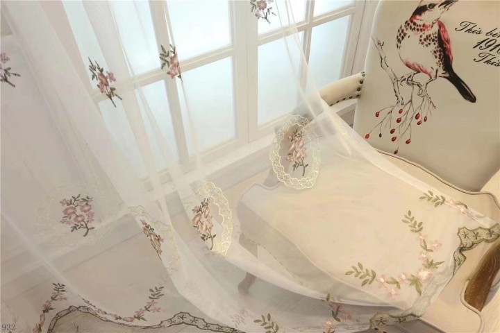 European Turkish Tulle Cortinas Wholesale Ready Made Sheer Embroidered Curtains For The Living Room Luxury