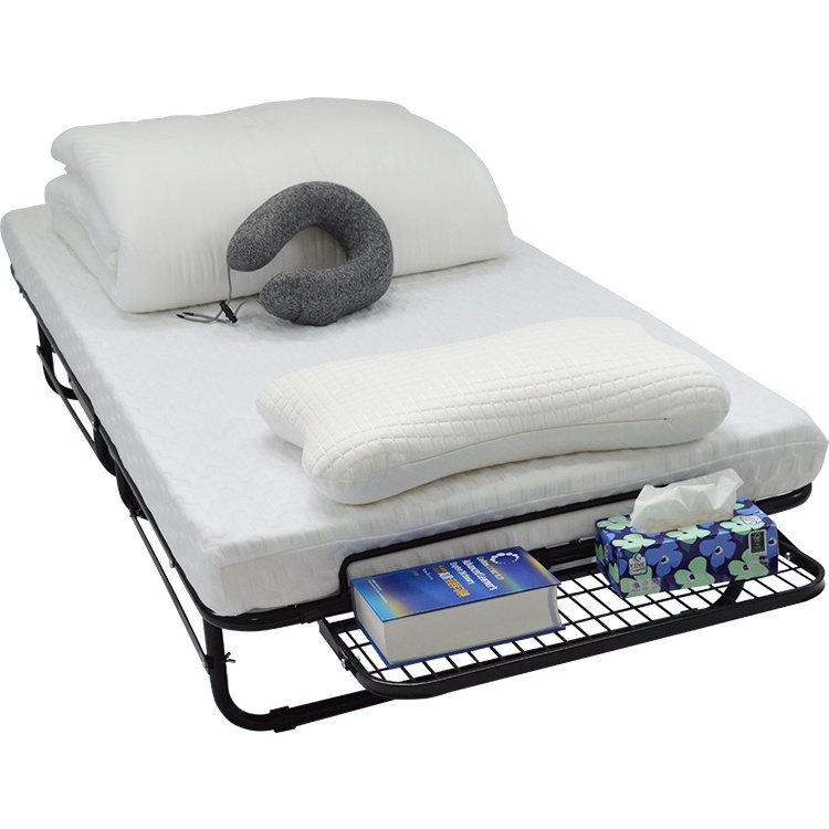 Wall Metal Folding Rollaway Bed With Mattress For Guests