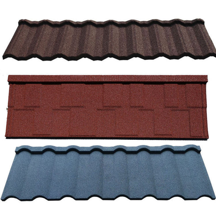 Light Roofing Materials Building Sand Stone Coated Metal Decra Toofing Tiles For House Villa