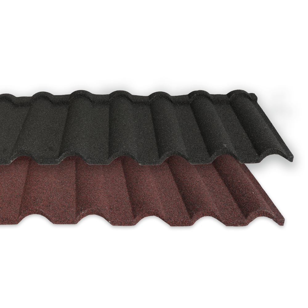 JZROOF Milan Metal Tile Milani Tile Black Stone Coated Metal Colored Tile Roofing Material metal roof price philippines