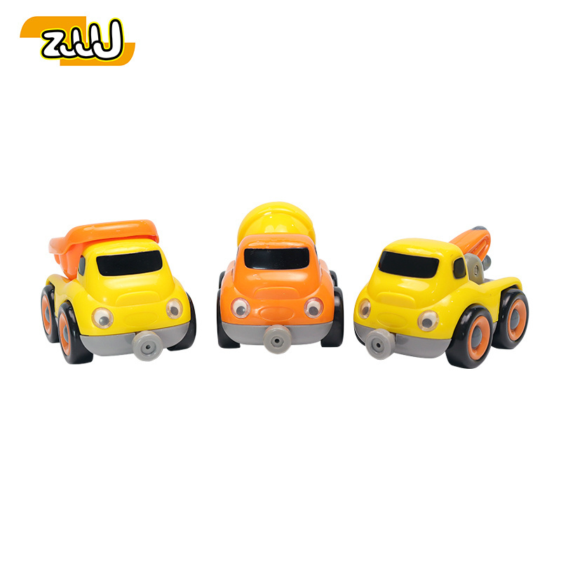 Zhansheng Exquisite Craftsmanship Eco-Friendly Material Construction Cartoon Mini Truck Toy Car Set With Sound