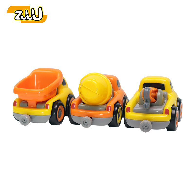 Zhansheng Exquisite Craftsmanship Eco-Friendly Material Construction Cartoon Mini Truck Toy Car Set With Sound