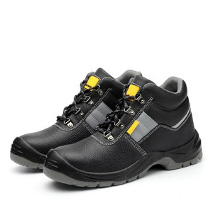 hot sales Black Hammer Mens Leather Safety Waterproof Boots Steel Toe Cap Work Shoes Ankle Leather safety shoes