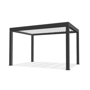 Full Season Outdoor Premium Hardtop Gazebo Aluminum Louver Roof Metal Pergola 10x13 ft. for Backyard