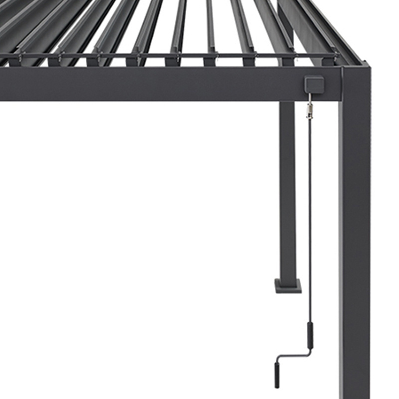 Luxury Outdoor Gazebo 10x20 ft. Collections Dark Grey Double Layer Roof Louvered Pergola Aluminum For Resort Villa