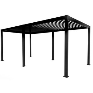 Luxury Outdoor Gazebo 10x20 ft. Collections Dark Grey Double Layer Roof Louvered Pergola Aluminum For Resort Villa