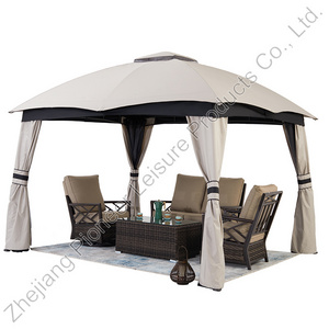 Customized Gazebos and Pergolas Waterproof And Portable Patio Gazebo 10x12 With Privacy Netting for Outdoor Living